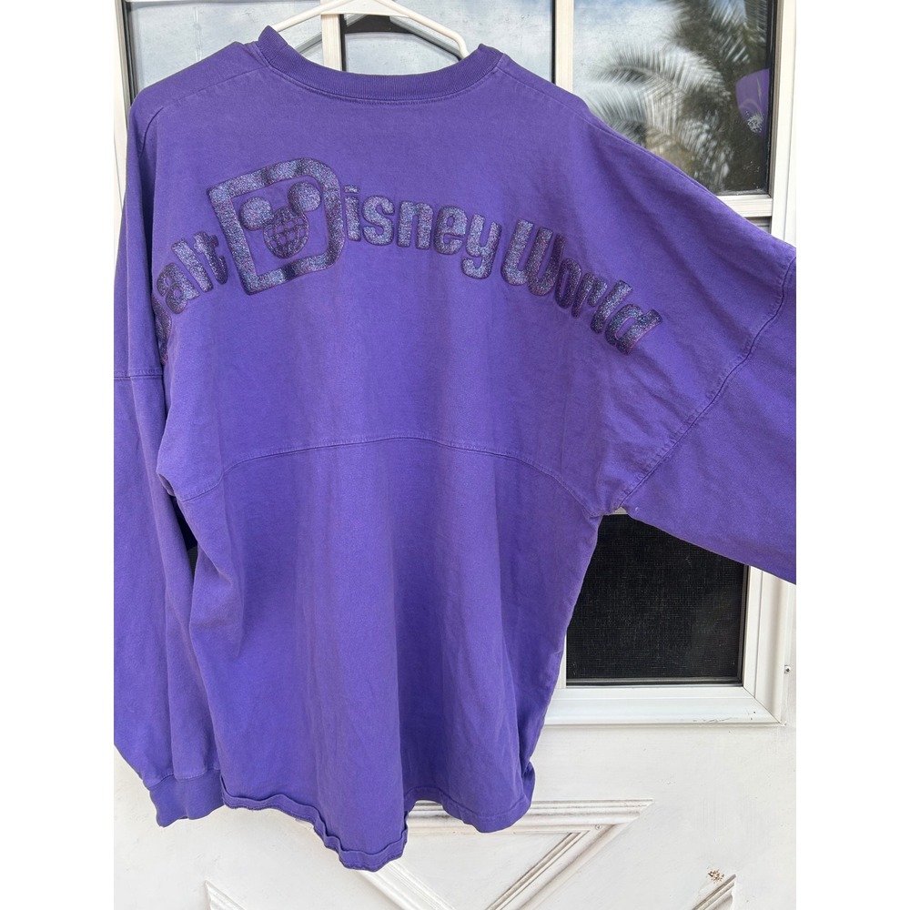 Disney Parks Spirit Jersey Walt Disney World Purple Glitter Puff Print Large - Picture 3 of 11